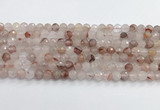 CPQ318 15.5 inches 6mm faceted round pink quartz beads