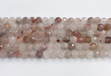 CPQ319 15.5 inches 8mm faceted round pink quartz beads