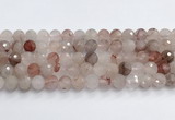 CPQ320 15.5 inches 10mm faceted round pink quartz beads