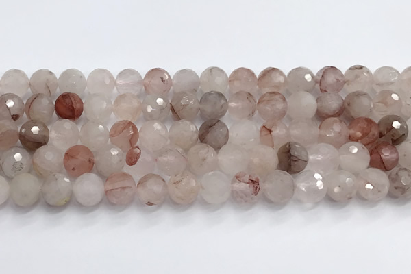 CPQ320 15.5 inches 10mm faceted round pink quartz beads