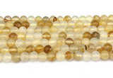 CPQ351 15.5 inches 6mm round yellow quartz gemstone beads