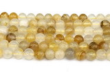 CPQ352 15.5 inches 8mm round yellow quartz gemstone beads