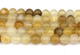 CPQ354 15.5 inches 12mm round yellow quartz gemstone beads