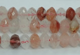 CPQ39 15.5 inches 6*10mm faceted rondelle natural pink quartz beads