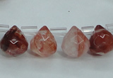 CPQ41 Top-drilled 7*7mm faceted teardrop natural pink quartz beads