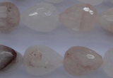 CPQ76 15.5 inches 15*20mm faceted teardrop natural pink quartz beads