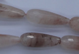 CPQ78 15.5 inches 10*30mm faceted teardrop natural pink quartz beads