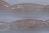 CPQ80 15.5 inches 10*35mm faceted rice natural pink quartz beads