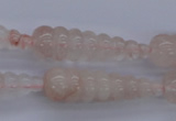 CPQ93 15.5 inches 10*35mm carved teardrop natural pink quartz beads