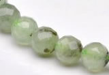 CPR06 A- grade 10mm faceted round natural prehnite stone beads