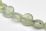 CPR07  A grade 10mm flat round natural prehnite gemstone beads