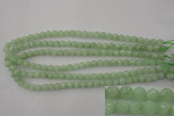 CPR112 15.5 inches 8mm faceted round natural prehnite beads wholesale