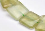 CPR16 A grade 18*18mm square natural Prehnite gemstone beads