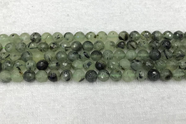 CPR405 15.5 inches 6mm faceted round prehnite beads wholesale