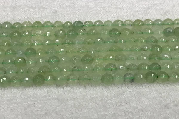 CPR415 15.5 inches 6mm faceted round natural prehnite beads