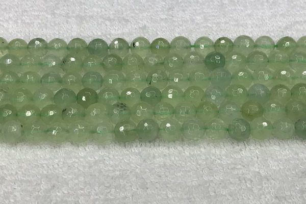 CPR416 15.5 inches 8mm faceted round natural prehnite beads