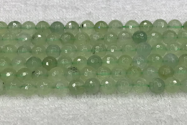 CPR417 15.5 inches 10mm faceted round natural prehnite beads