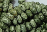 CPS02 15.5 inches 6*10mm rondelle green peacock stone beads wholesale