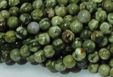 CPS04 15.5 inches 6mm round green peacock stone beads wholesale