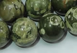 CPS09 15.5 inches 20mm round green peacock stone beads wholesale