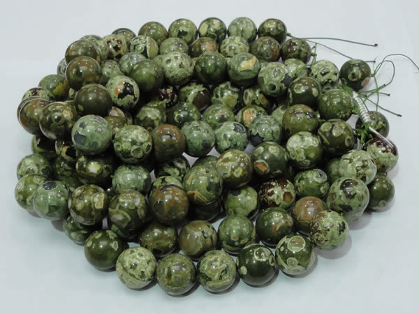 CPS09 15.5 inches 20mm round green peacock stone beads wholesale