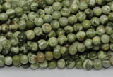 CPS110 15.5 inches 4mm round green peacock stone beads wholesale