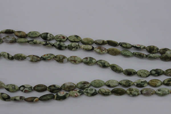 CPS136 15.5 inches 6*12mm marquise green peacock stone beads