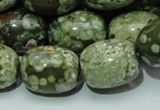 CPS16 15.5 inches 16*20mm egg-shaped green peacock stone beads