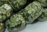 CPS17 15.5 inches 18*24mm egg-shaped green peacock stone beads