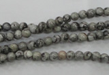 CPT101 15.5 inches 4mm round grey picture jasper beads