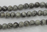 CPT102 15.5 inches 6mm round grey picture jasper beads