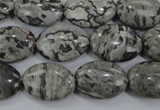 CPT171 15.5 inches 13*18mm oval grey picture jasper beads