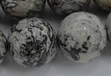 CPT191 15.5 inches 16mm round grey picture jasper beads wholesale