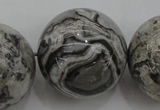 CPT193 15.5 inches 20mm round grey picture jasper beads wholesale