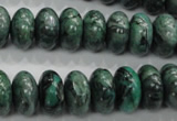 CPT200 15.5 inches 8*14mm rondelle green picture jasper beads