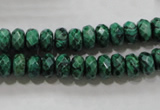 CPT222 15.5 inches 5*8mm faceted rondelle green picture jasper beads