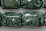 CPT250 15.5 inches 18*25mm rectangle green picture jasper beads