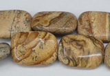 CPT261 15.5 inches 18*25mm rectangle picture jasper beads wholesale