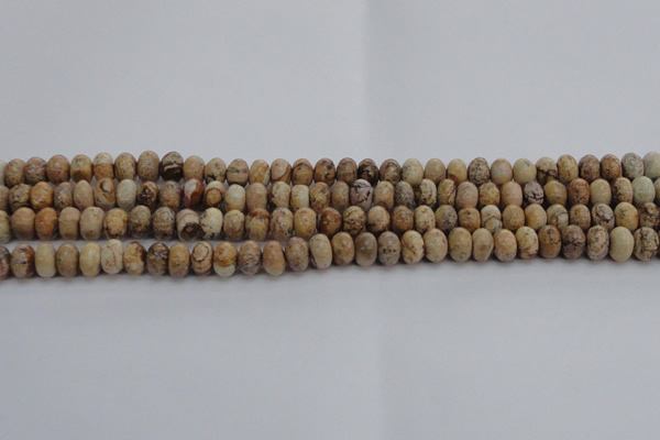 CPT270 15.5 inches 5*8mm rondelle picture jasper beads wholesale