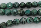 CPT303 15.5 inches 6mm faceted round green picture jasper beads