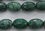 CPT305 15.5 inches 13*18mm faceted rice green picture jasper beads