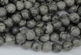 CPT352 15.5 inches 6mm round grey picture jasper beads wholesale