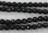 CPT401 15.5 inches 6mm faceted round green picture jasper beads