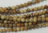 CPT450 15.5 inches 4mm round picture jasper beads wholesale