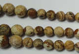 CPT510 15.5 inches 6mm – 14mm faceted round picture jasper beads