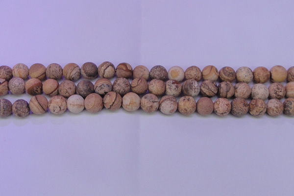 CPT522 15.5 inches 8mm round matte picture jasper beads