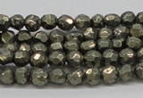 CPY04 16 inches 6mm faceted round pyrite gemstone beads wholesale