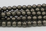 CPY05 16 inches 6mm round pyrite gemstone beads wholesale