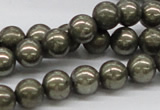 CPY07 16 inches 10mm round pyrite gemstone beads wholesale