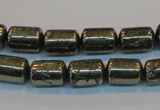 CPY122 15.5 inches 8*12mm tube pyrite gemstone beads wholesale